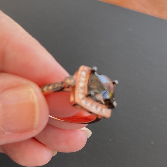 Smoke TOPAZ & Morganite Statement RING - Picture 3 of 3